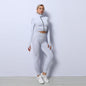 3 Piece Yoga Outfit Gym Leggings Sports Bra Tracksuit