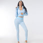 3 Piece Yoga Outfit Gym Leggings Sports Bra Tracksuit
