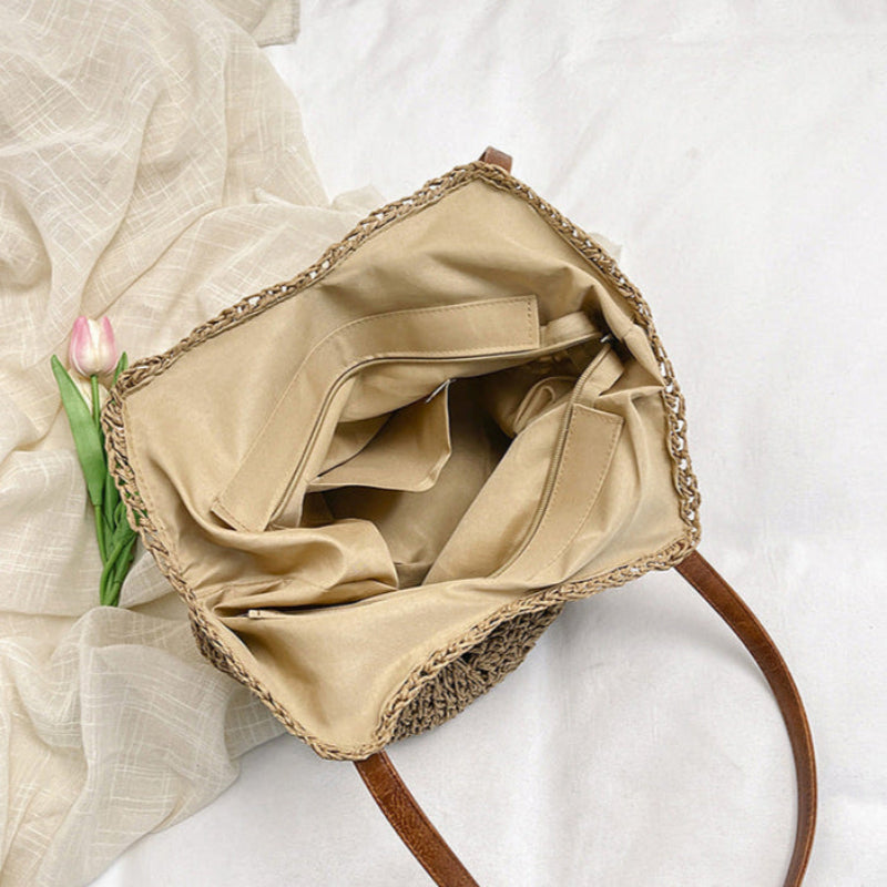 Straw Handbag Holiday Shoulder Bag Fashion Tote Bag