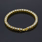 Tin Alloy Gold Color Iced Bracelet Men's Hip Hop Chain Street Rock Jewelry