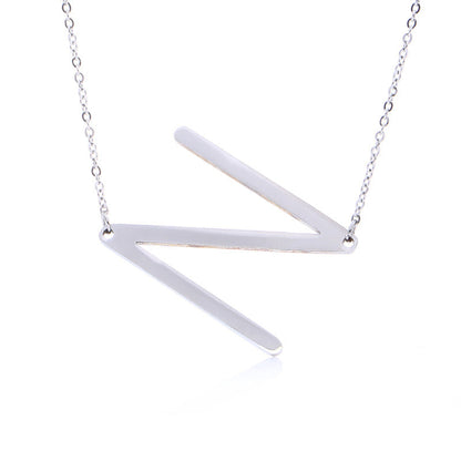 Fabulous Rose Gold Plated Stainless Steel Initial Letter Pendant Necklace