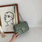 One-shoulder diamond chain crossbody all-match small square bag