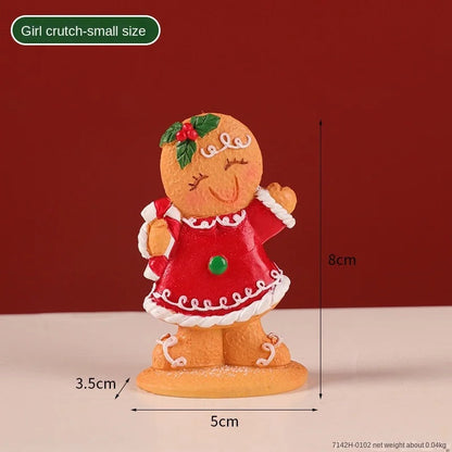 New Christmas Gingerbread Man Decoration Creative Cartoon Gingerbread Man Christmas Atmosphere Layout Decorative Small Ornaments