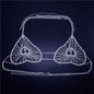 Peach Heart Shaped Rhinestone New Product Body Chain Set