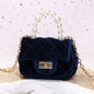 Gold Velvet Mini Pearl Tote