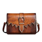 Diagonal leather retro small square bag