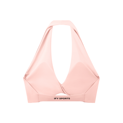 Women's Pleated Halter Sports Bra