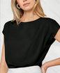Women's Backless VNeck Versatile And Stylish ShortSleeve Top