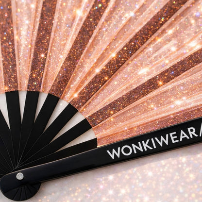 XL Festival Fan - Disco Glitter, Peach