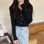 Gentle Long-sleeved Knitted Cardigan Bottoming Top