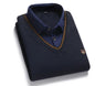 Men's Fake Two-piece Shirt Collar Sweater