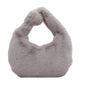 Hand-carrying Plush Tote Solid Color Single-shoulder Bag
