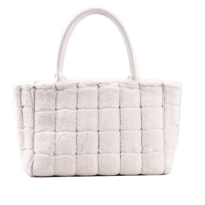 Sweet Small Square Bag Plush Plaid Portable Women