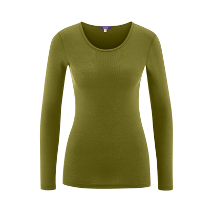Wool & Organic Cotton Long Sleeve T-shirt: Womens
