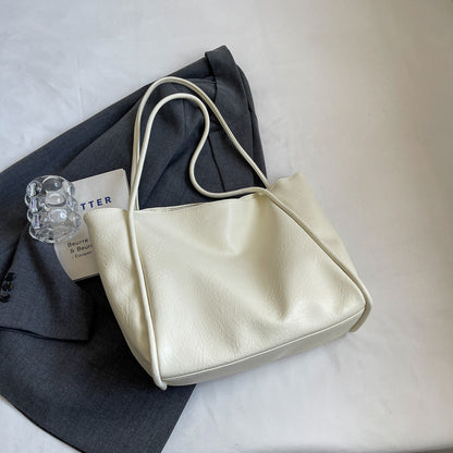 Soft Leather Shoulder Bag Large Capacity Commuter Totes Shopping Travel Bags For Women