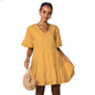 V-neck short sleeve skirt dress