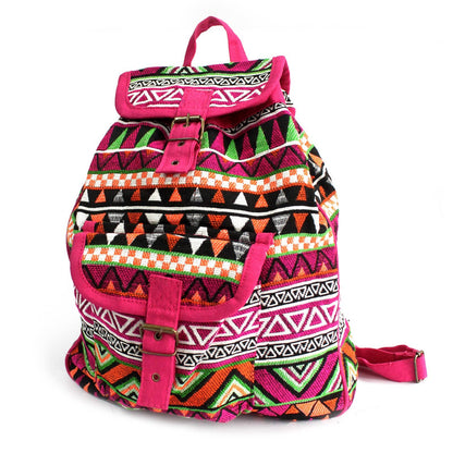 JNS-03 - Jacquard Bag - Pink Backpack