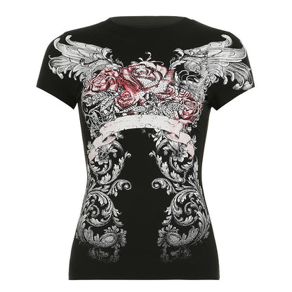 European-style Trendy Women's Slim-fit Short-sleeve Tops For Girls