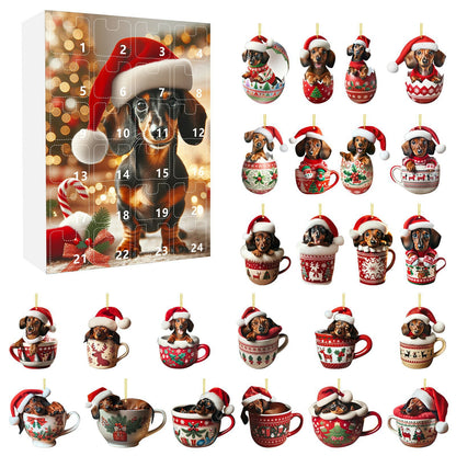 Christmas Coming Blind Box Sausage Dog Cup Pendant