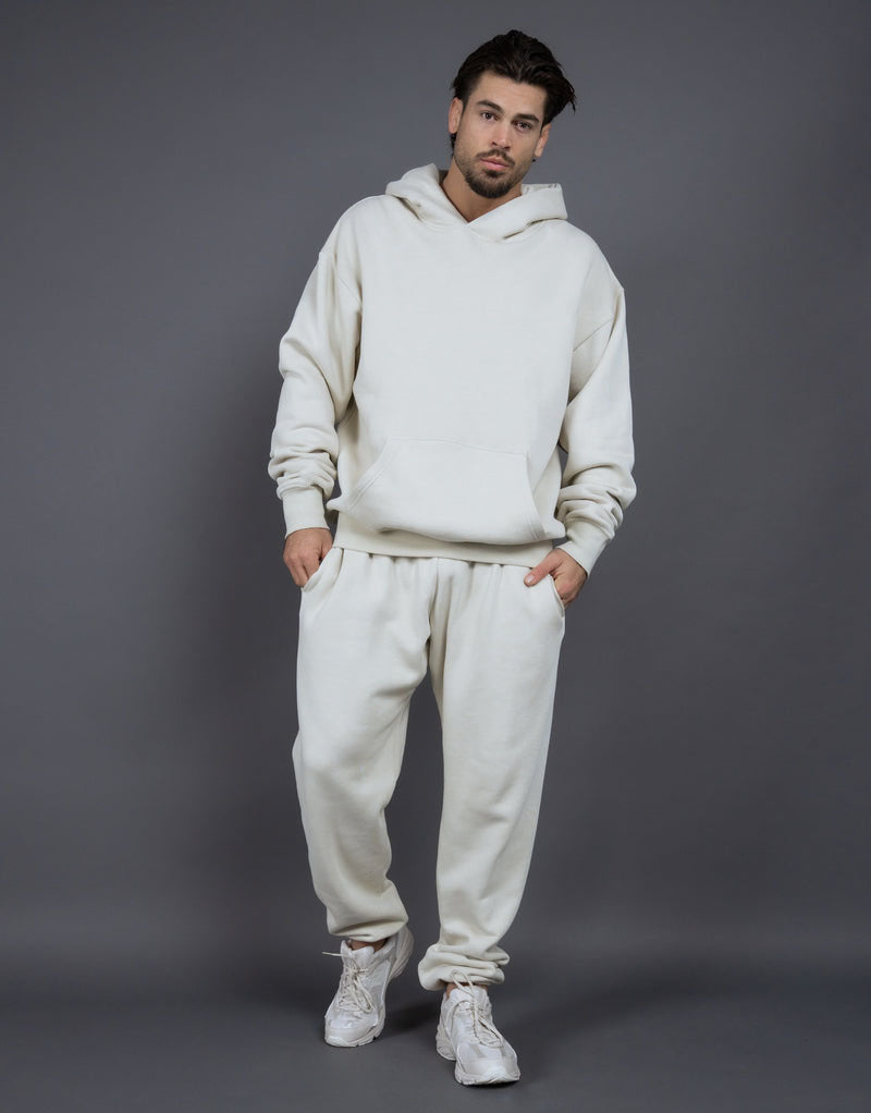 Men's Casual Loose Solid Color Hooded Sweatshirt Pants