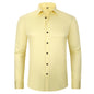 Solid Long Sleeve Shirt Fashion Slim Lapel Button Office Business Shirt Men's Clothing
