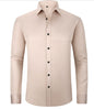 Solid Long Sleeve Shirt Fashion Slim Lapel Button Office Business Shirt Men's Clothing