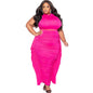Women's Sexy Bodycon Tassel Sleeveless Plus-Size Two-Piece Set