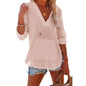 V-neck Hooded Shirt With Pockets Fashion Sports Long-sleeved Split Shirts Tops For Women Clothing