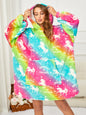 RONGTAI Oversized Wearable Blankets,Soft Plush Printed Sherpa Blanket Sweatshirt With Pockets,One Size Fits All