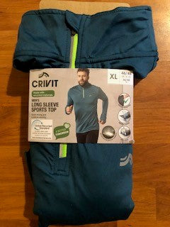 Crivit Men's Long Sleeve Sports Top XL Green