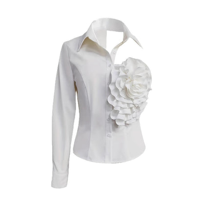 White Blouse With A One-shoulder TOP