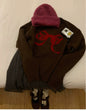Round-neck Pullover Black Sweater With Bow Detailloose-fitting Comfy Knit Top
