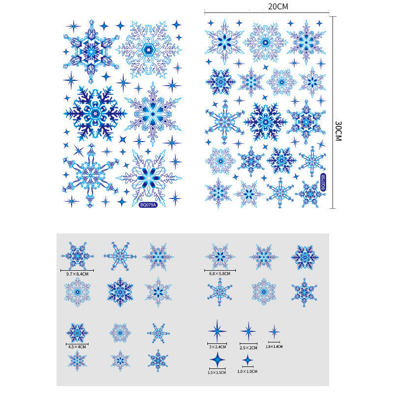 Christmas Elk Snowflake Sticker Decoration Glass Window Kids Room Christmas Wall Stickers Home Decals Decoration