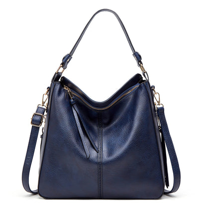 Hobos Zipper Bucket Bags With Adjustable Shoulder-strap Handbags Temperament High Capacity Messenger Shoulder Bag For Women