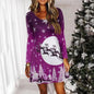 Round Neck Long Sleeve Sexy Slim Fit Buttock Dress Christmas