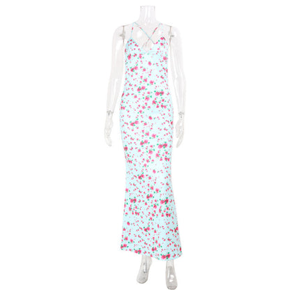 Women's Fashionable And Sexy Printed Strap Dress