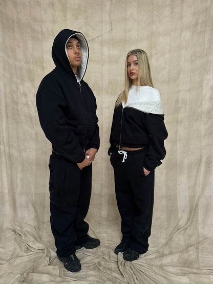 GREY/BLACK REVERSIBLE ZIP HOODIE