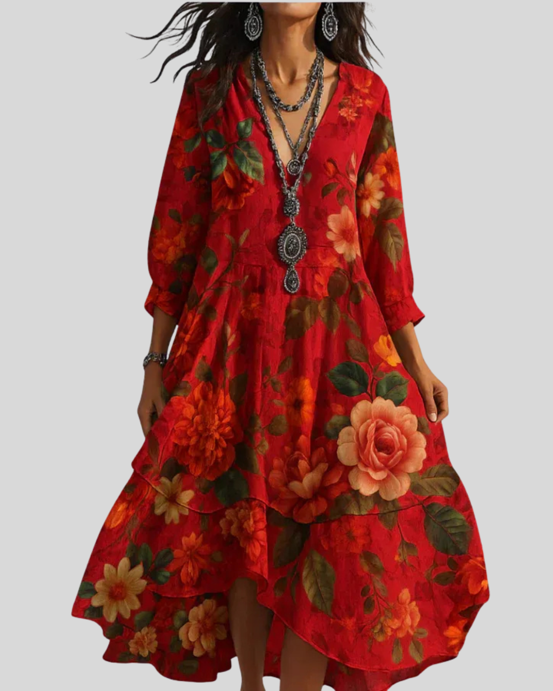 Home | Lightweight Bohemian Floral Maxi Dress