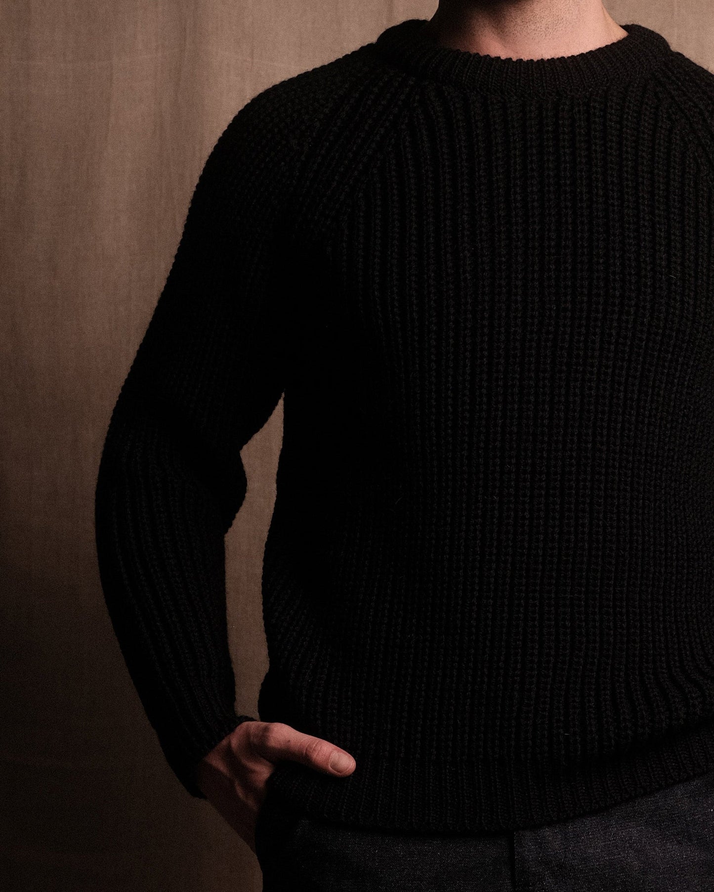 FISHERMAN KNIT 001 - Black