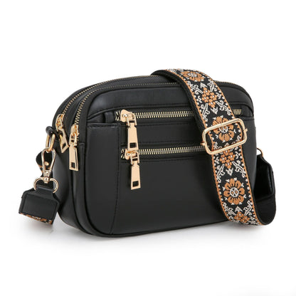 Ladies' Small Square Bag Two-tone Leather Crossbody Bag Large-capacity PU Crossbody Wallet Multi-functional For Women's Bag