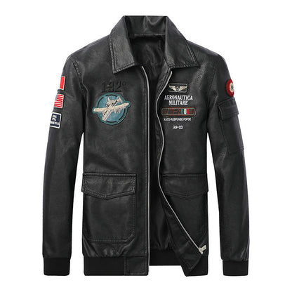New Black Patch Youth Slim Korean Fashion Men's Trench Coat