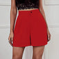Women's Solid Color Wide-leg Comfortable Casual High-waisted Shorts