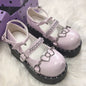 Women's Heightened Thick Bottom Chain Retro British Style Leather Shoes
