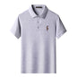 Cotton Embroidered Lapel Stretch Short-sleeved T-shirt