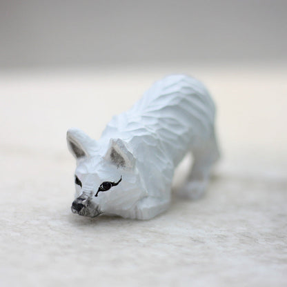 Handmade Wooden Cat Figurine - Artisan Carved Wood Cat Sculpture Home Decor Gift