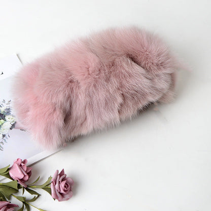 Fashion Fox Fur Warm Hand Warm Fox Fur Fur Women's Shoulder Chain Crossbody Bag