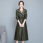 Women's Mid-length Slim-fit Over-the-knee Sheepskin Trench Coat