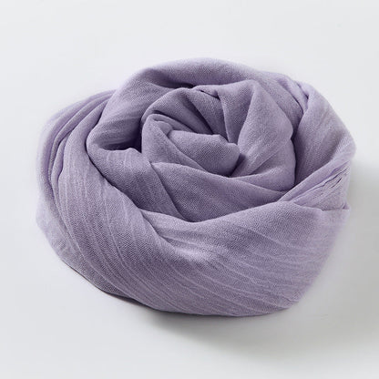 Artistic Sunscreen Solid Color Cotton And Linen Scarf