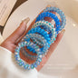 Colorful Phone Line Hair Ring Women's Summer Balls Hair Tie High Elastic Durable Hair Rope