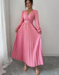 Women's Solid-color Casual Chic V-neck Dress